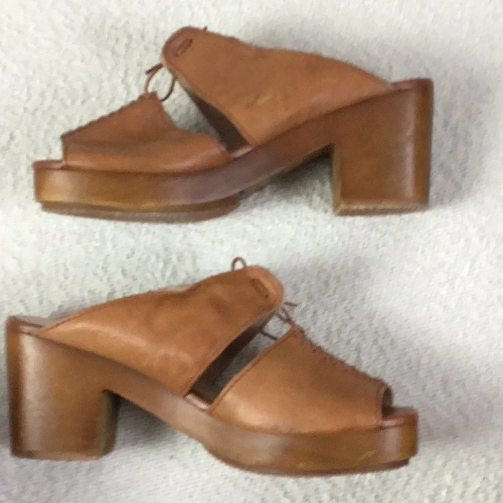 Kelsi Dagger Brooklyn Womens Leather Marion Platform Slide Heeled Sandal Size 9